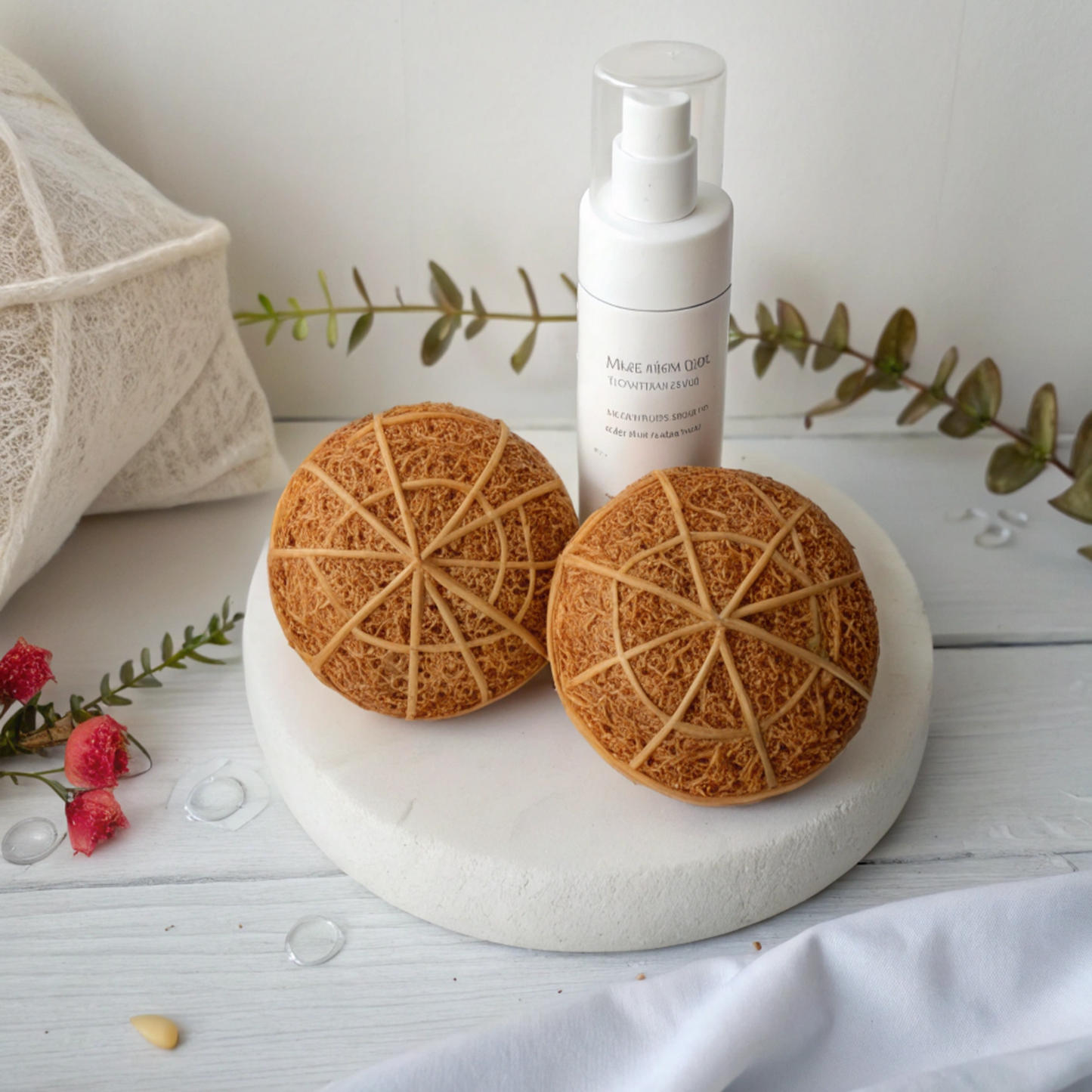 Éponge exfoliante vétiver purificateur d’air naturel texture spongieuse